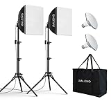 RALENO Softboxen, Softbox Fotostudio Set, 2 x 40x40 cm Fotolicht...