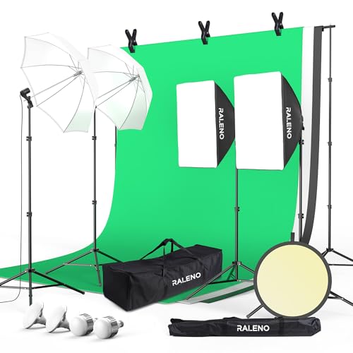 Greenscreen Set mit Softboxen