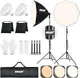 EMART Softbox Set Fotostudio, 65cm Durchmesser Dimmbare LED...