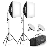 RALENO Softboxen, 2 x 50 W LED Softbox Fotostudio Set, 2 x 50 x...