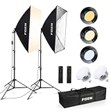 Softbox Set Fotostudio, FGen 2 x 50 x 70cm Softbox LED...